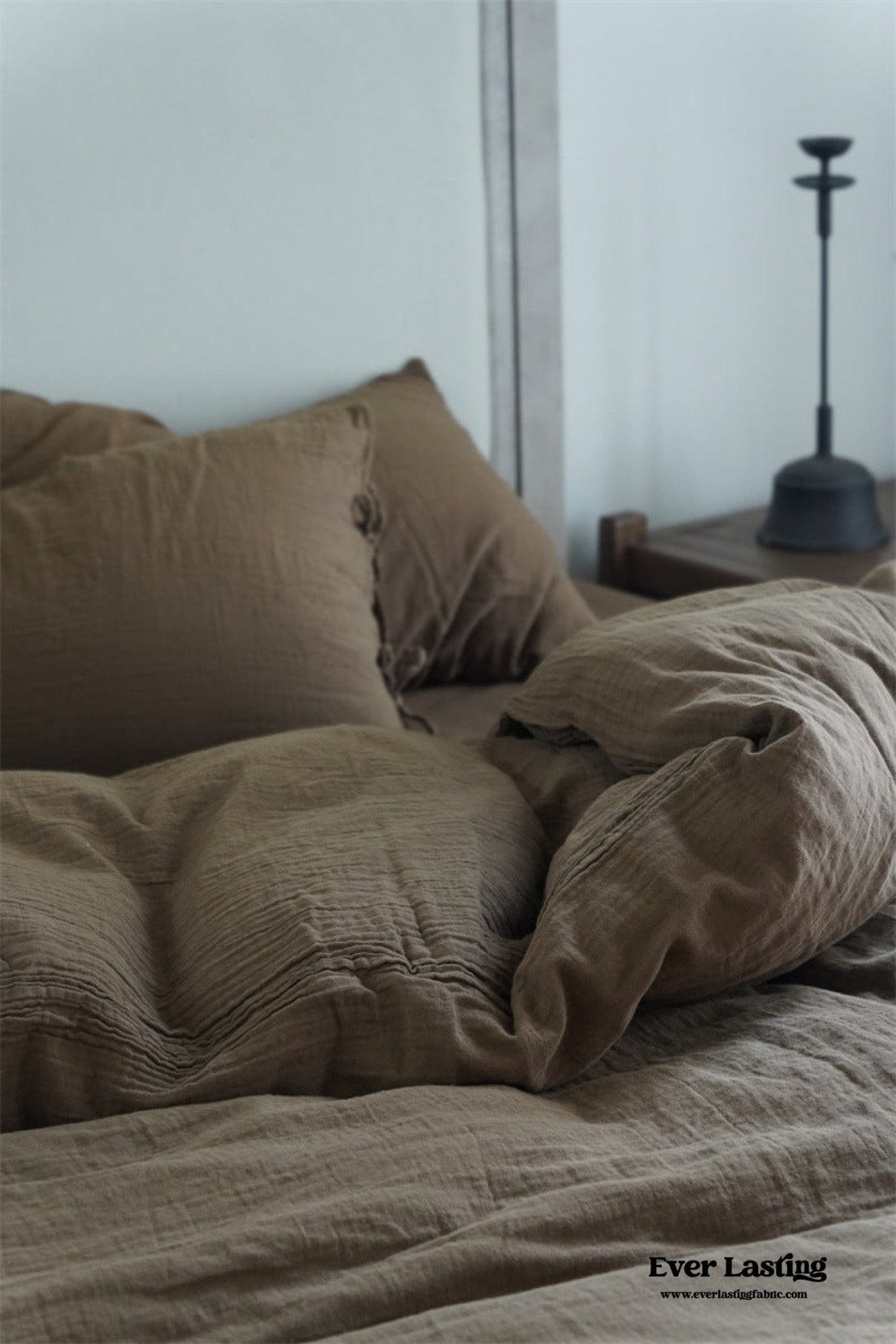 Evelyn Retro Double Gauze Bedding Set / Caramel Brown