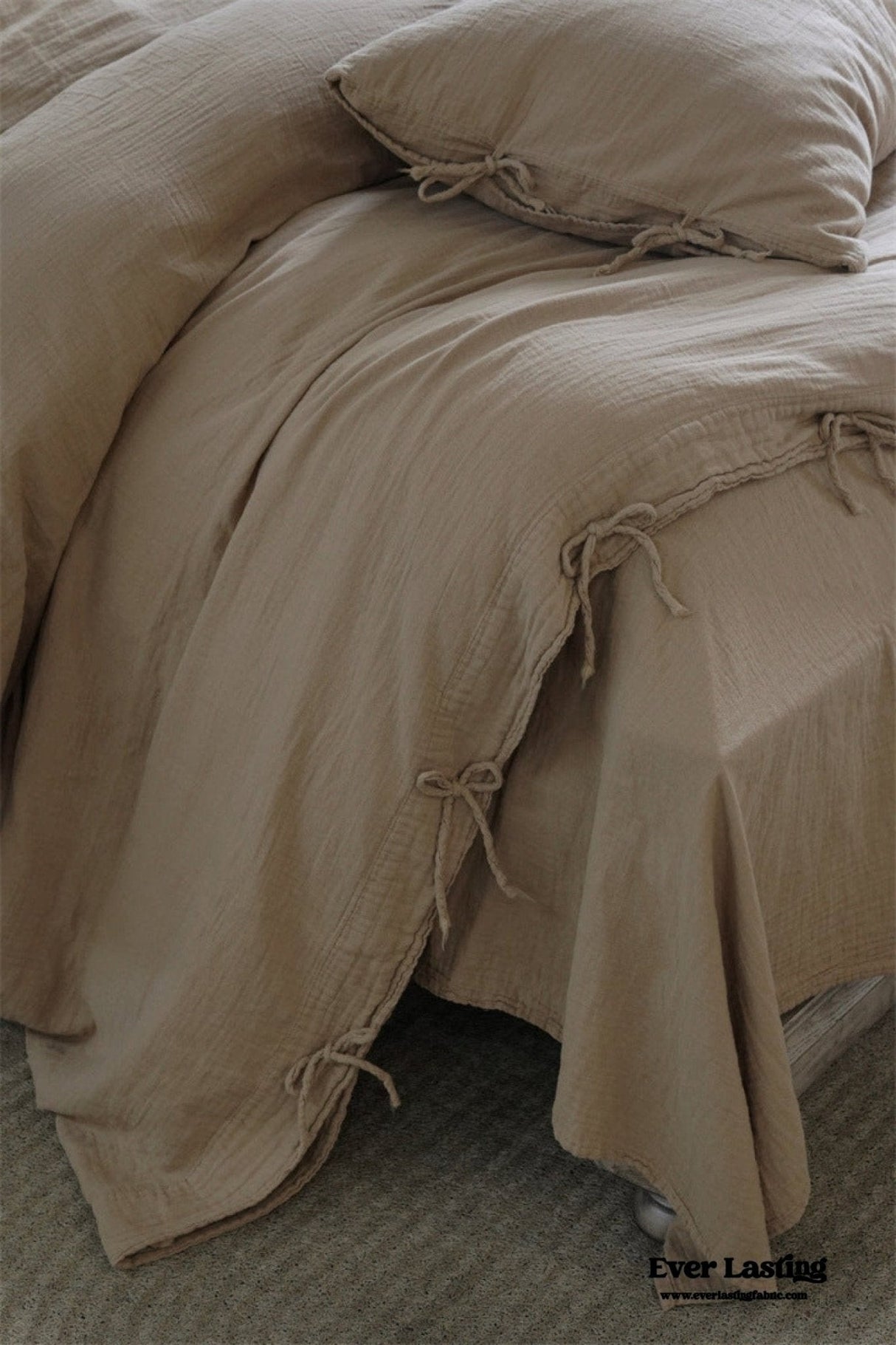 Evelyn Retro Double Gauze Bedding Set / Chestnut Brown