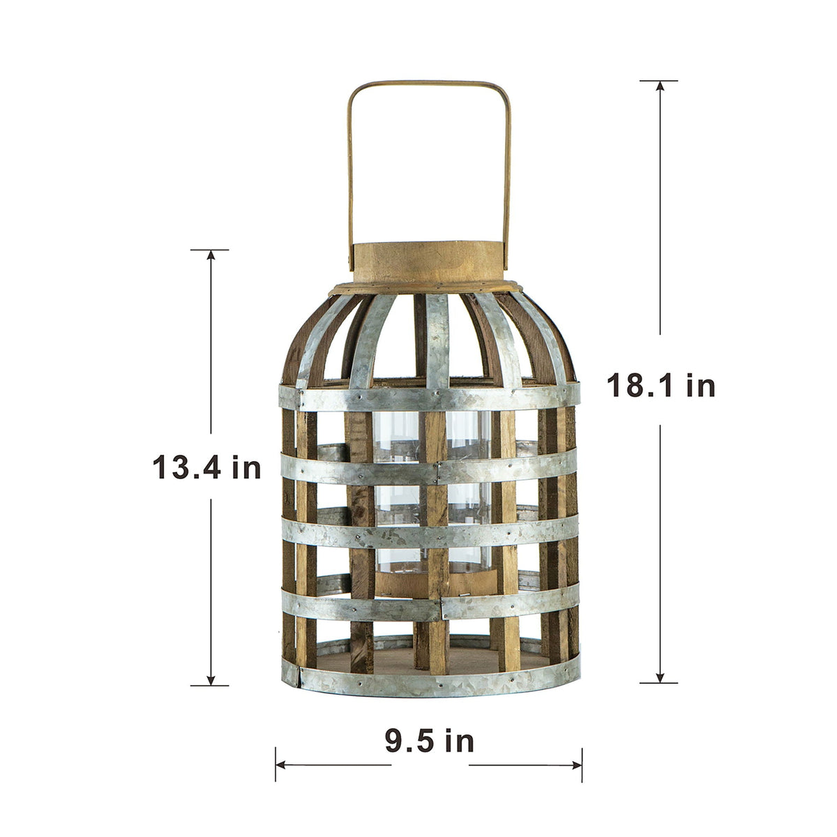 EVERGREEN DECOR Decorative Wooden Lantern with Handle - view 15