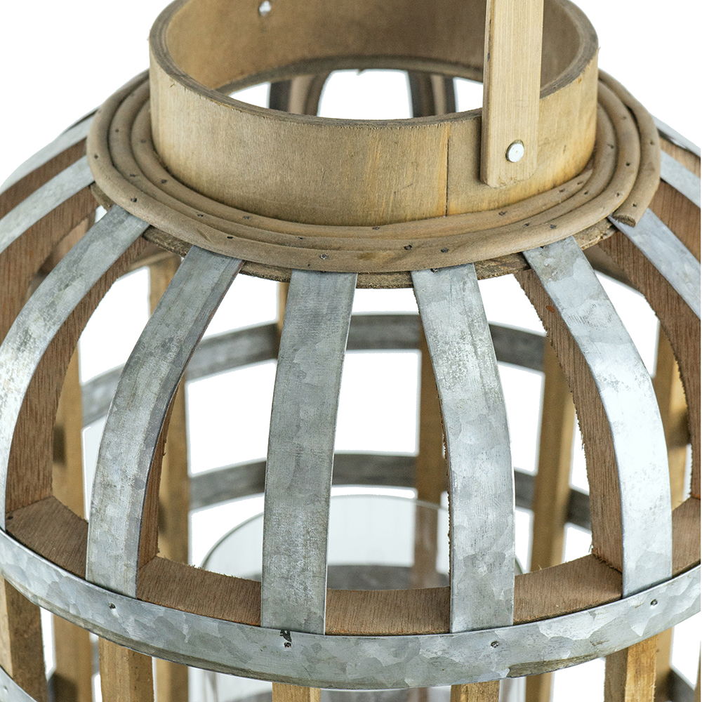 EVERGREEN DECOR Decorative Wooden Lantern with Handle - view 8