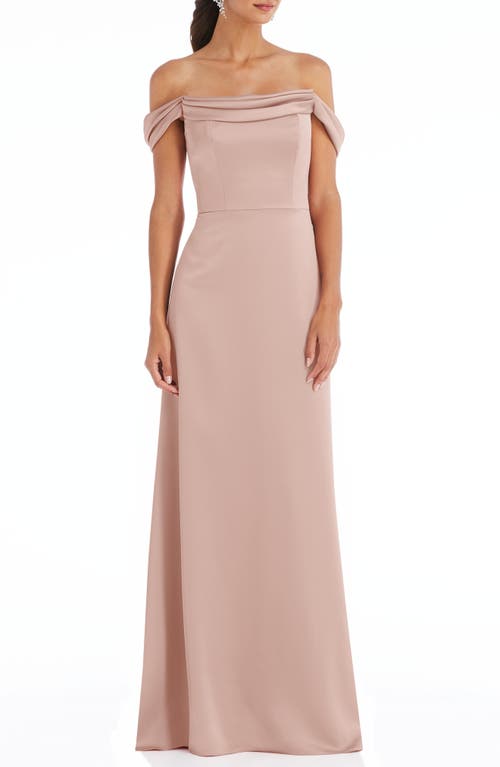 THE DESSY GROUP womens Dessy Collection Off-The-Shoulder Gown 2 Beige