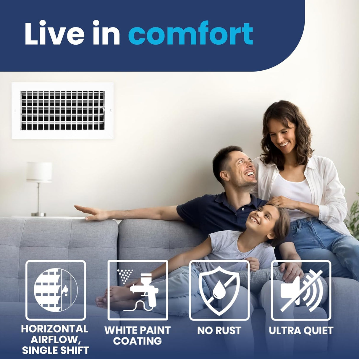 AC Register Vent Cover 12x8 Inch - Box of 20