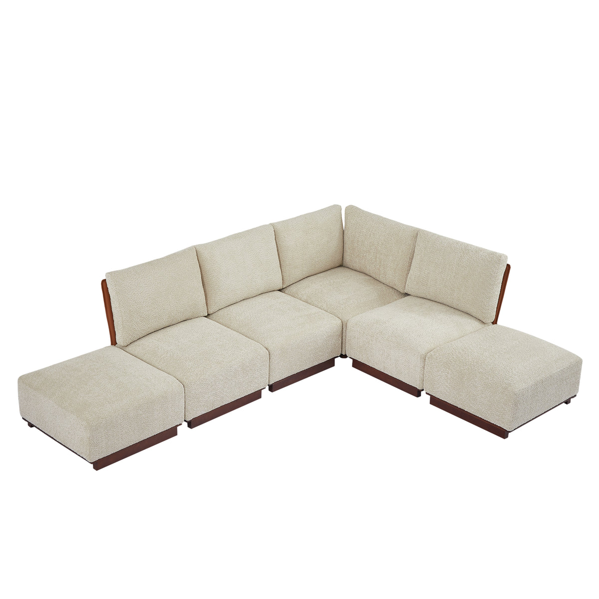 Velora 116 in. 6-Piece L Shaped Boucle Modular Sectional Sofa