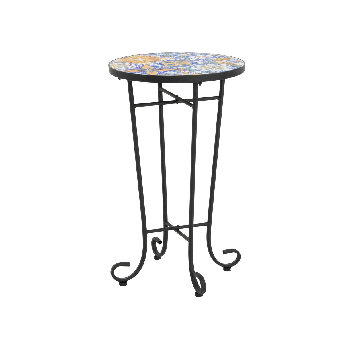 Patio Side Table, Colorful + Black