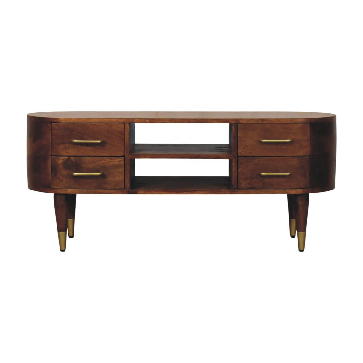 Solid Wood Valenza Curved Media Unit