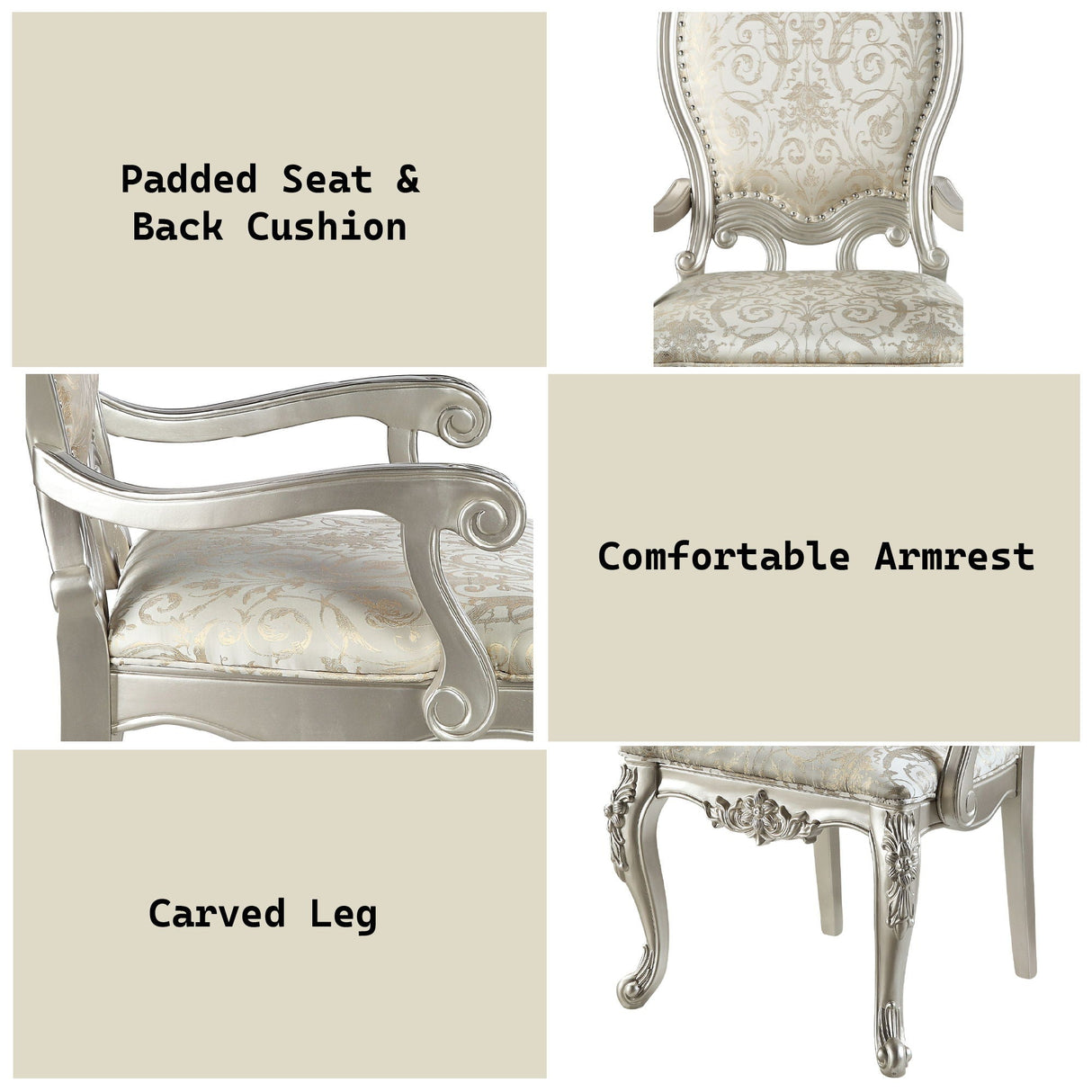 Bently - Arm Chair (Set of 2) - Champagne - Best Buy Furniture