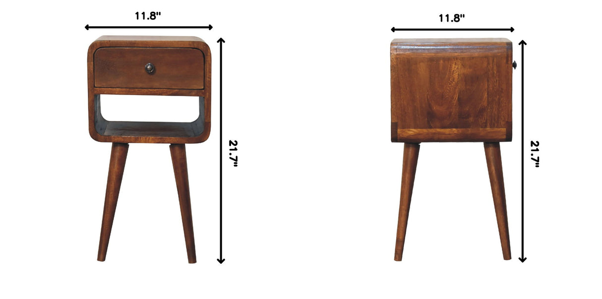 Mini Chestnut Curve Lower Bedside Nifhtstand