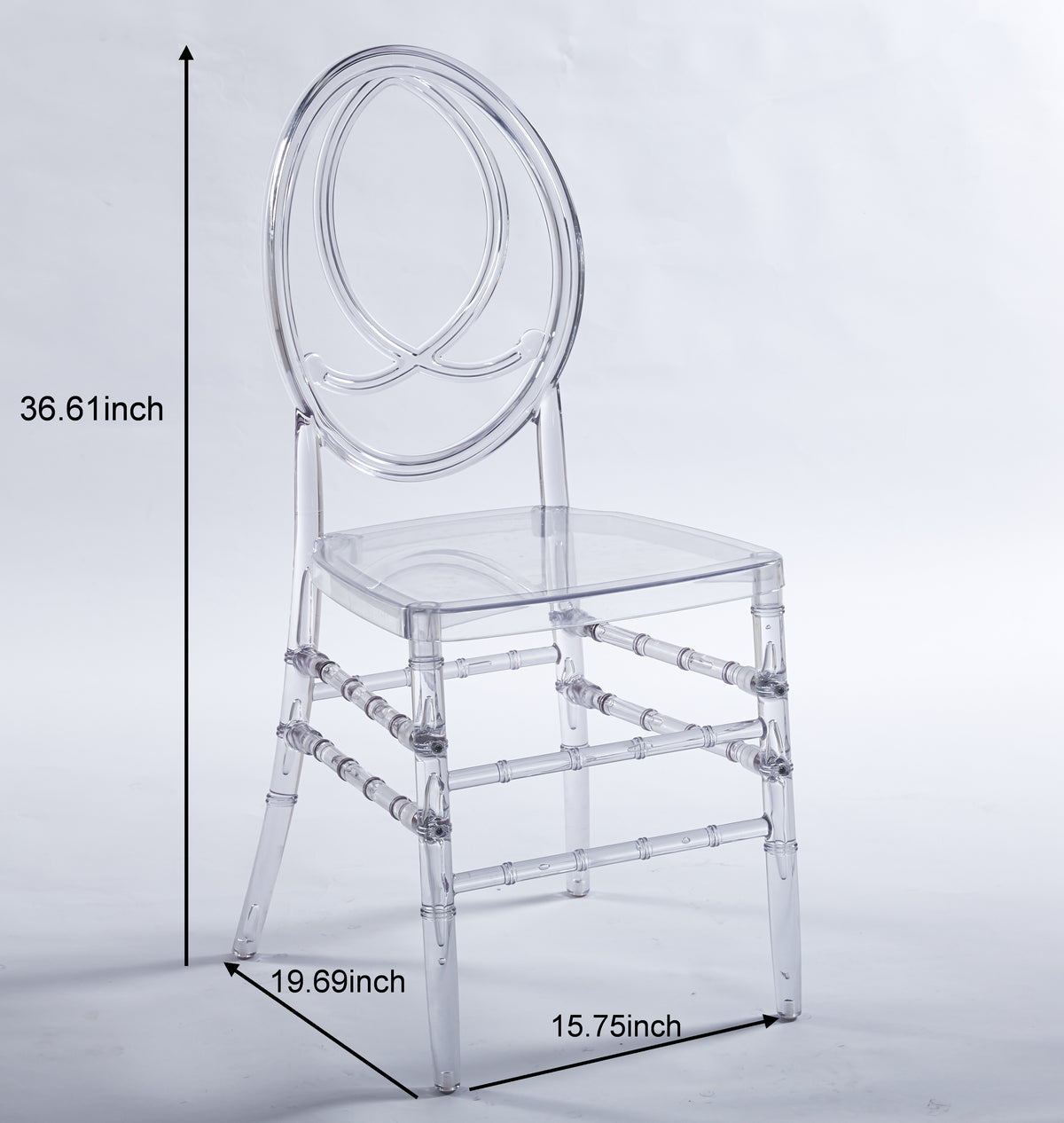 Wedding Chair Set of 4 with Plastic Seats - White