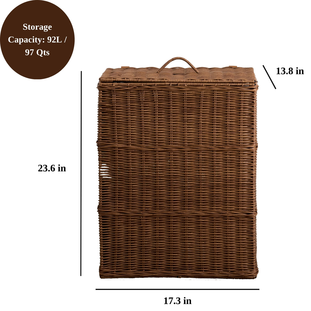 Joseph Rectangular Woven Resin Wicker Laundry Hamper
