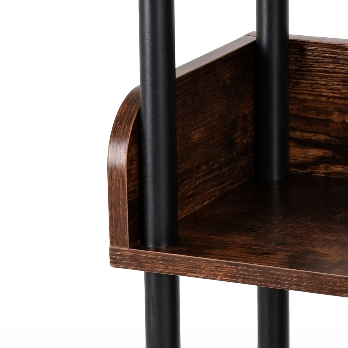 5-Tier Industrial Bookshelf, Open Rustic