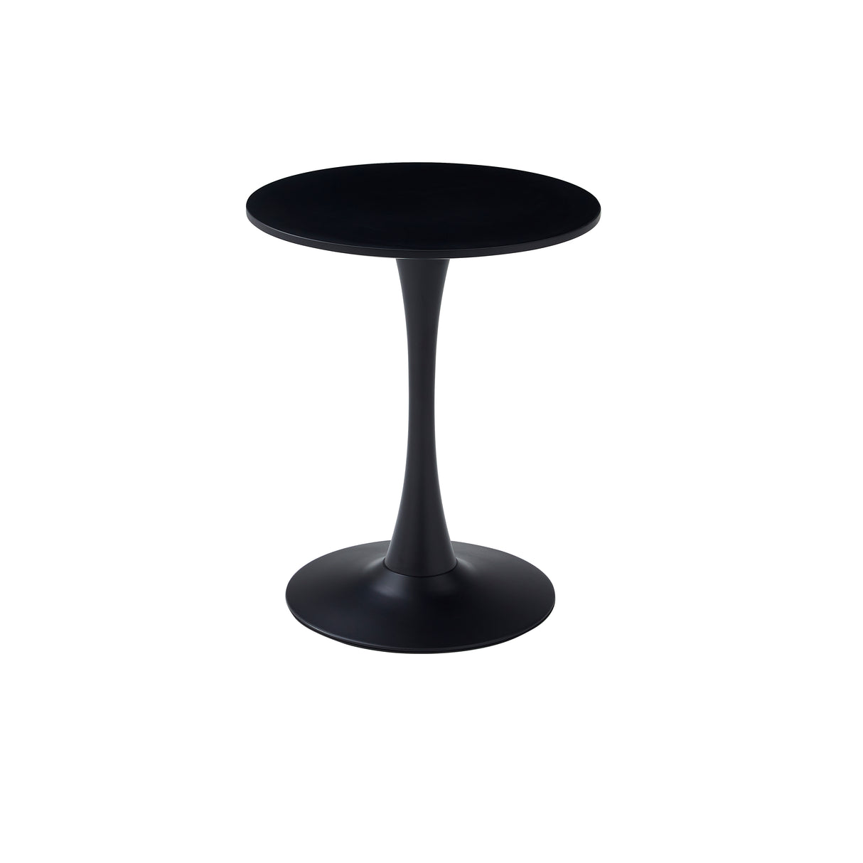 Black Round Dining Table with MDF Top and Matte Iron Base
