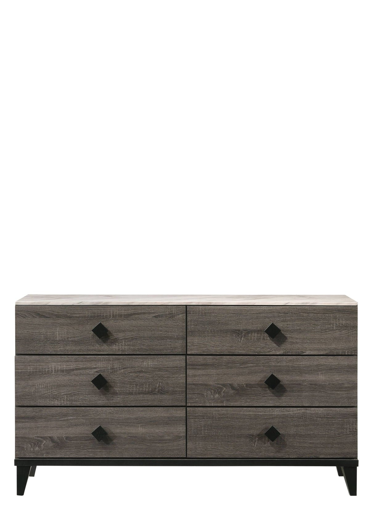 Avantika - Faux Marble Top Rustic Dresser - Gray / Marble / Oak - Best Buy Furniture
