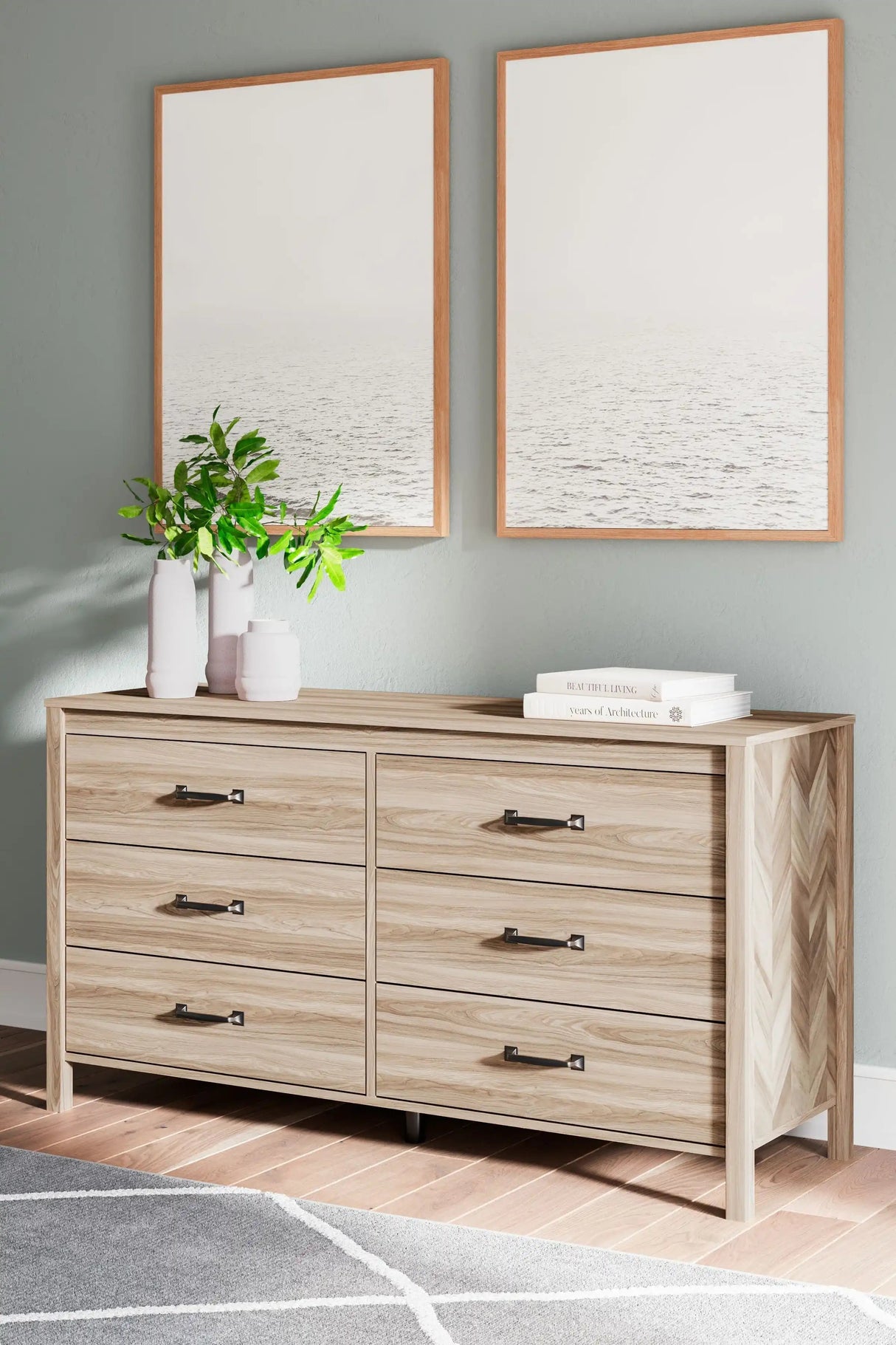 Battelle - Six Drawer Dresser - Tan - Best Buy Furniture