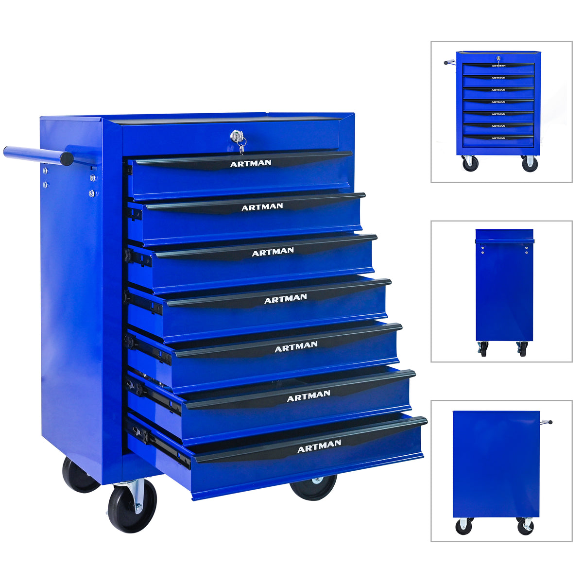 Rolling Metal Tool Chest with 7 Drawers