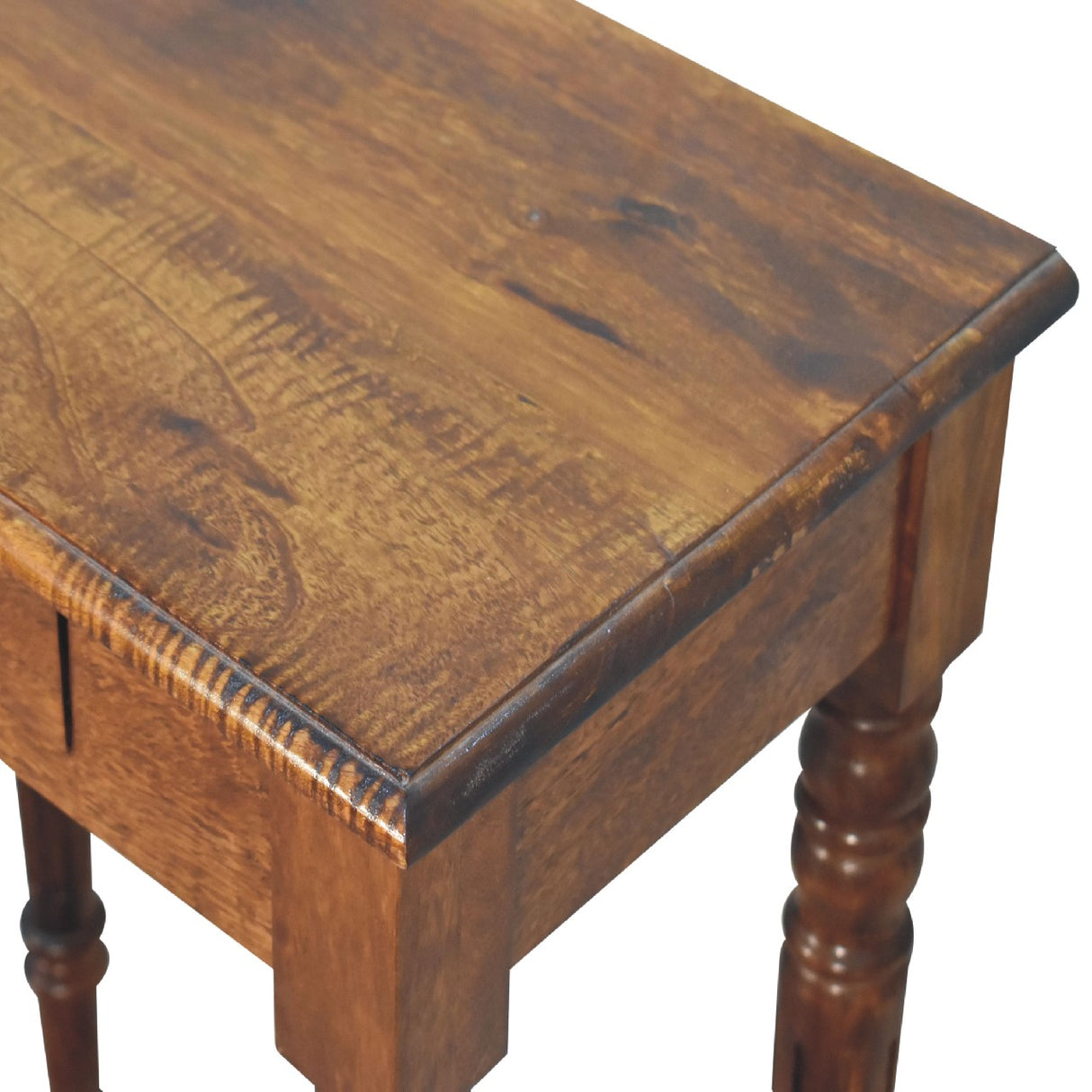 Artisan Furniture Solid Wood Chestnut Turned Leg Writing Desk, 1-Drawer