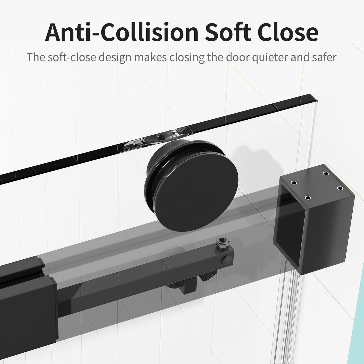 56-60" W x 76" H Frameless Single Sliding Soft-Close Shower Door
