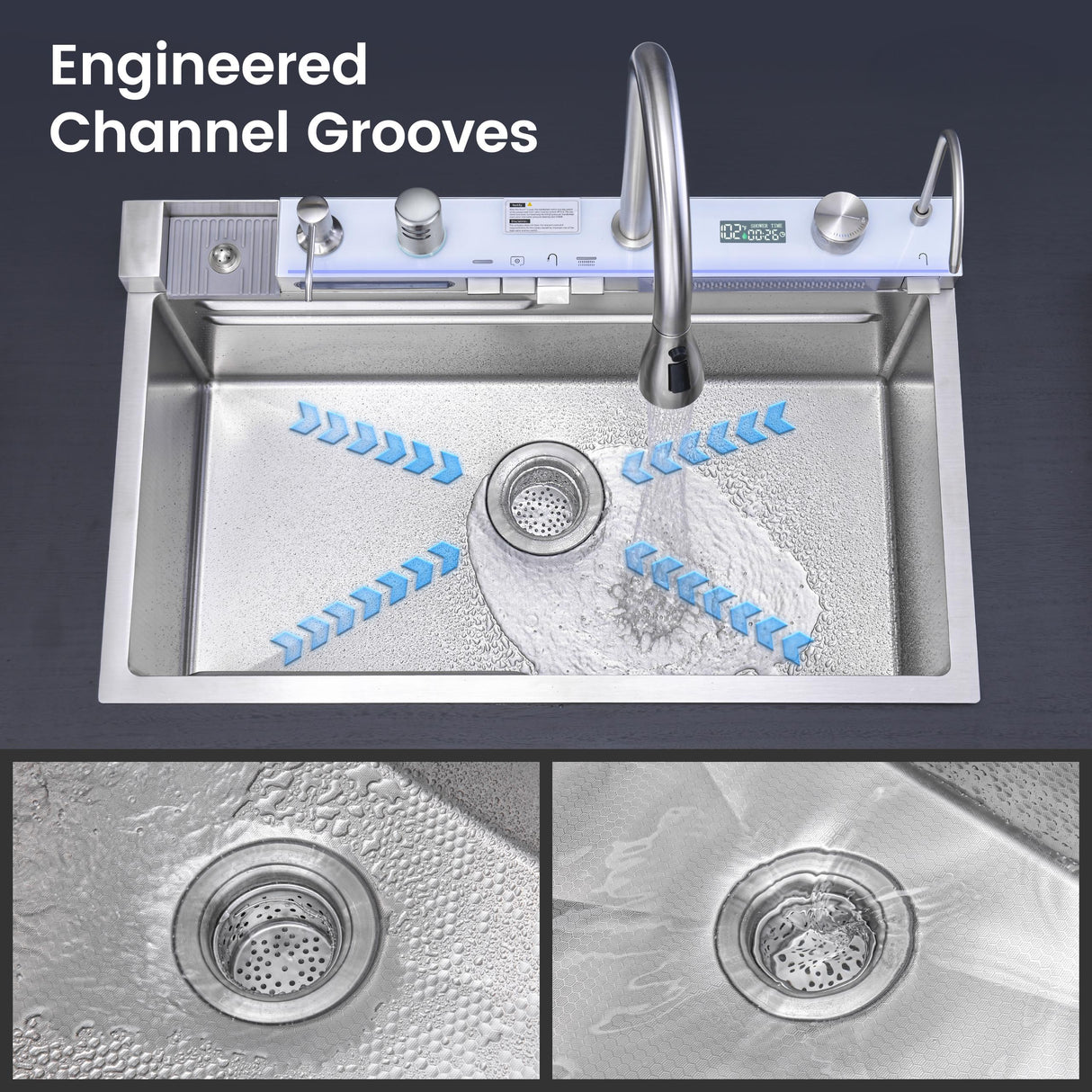 Pull-out Faucet Single Bowl Sink - 30"x18"