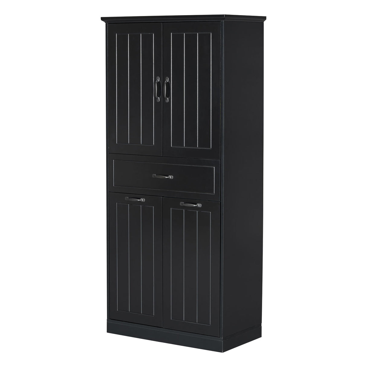Modern Bathroom Storage Cabinet With Two Laundry Baskets, One Drawer, Adjustable Shelf
