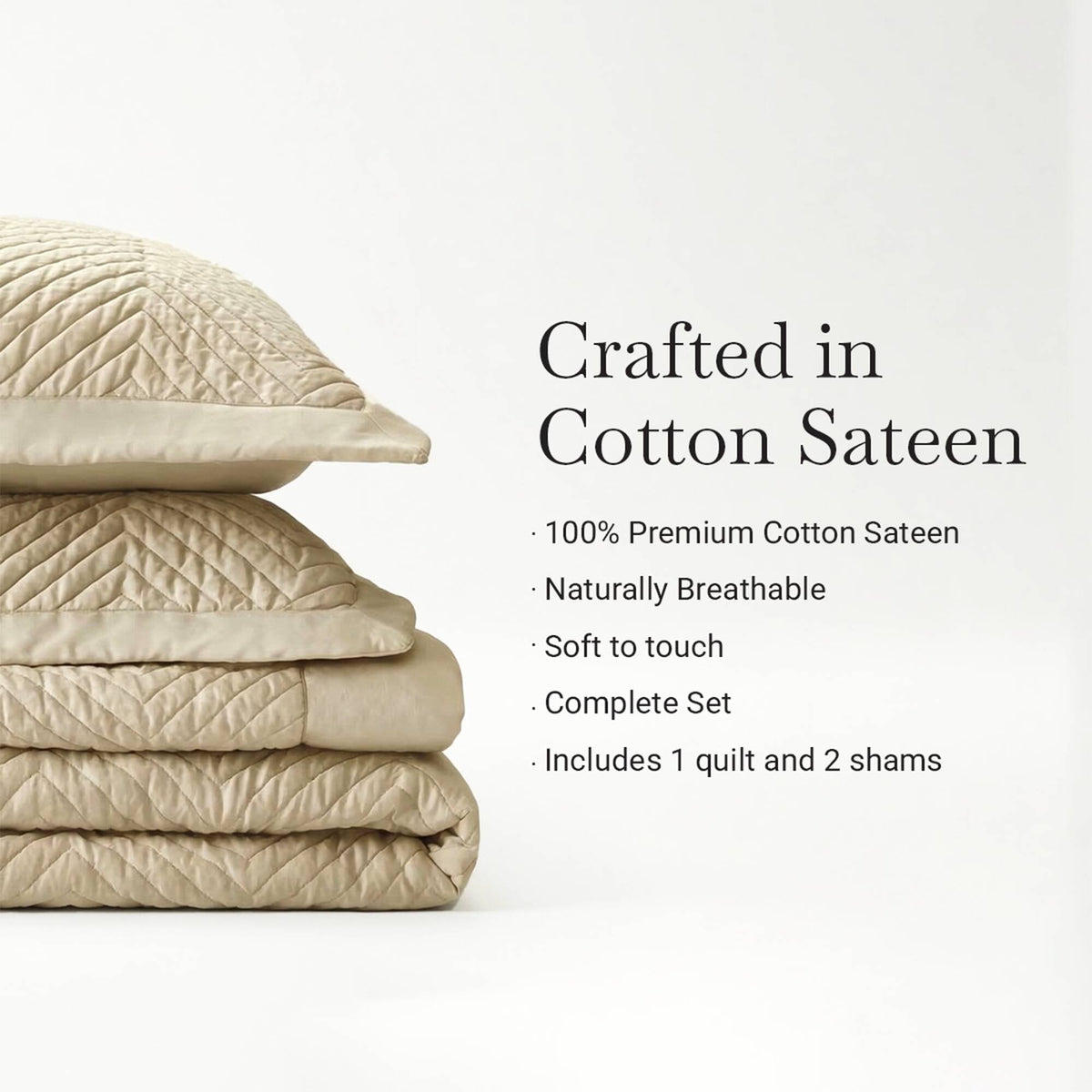 King 3 Piece Cotton Quilt Set