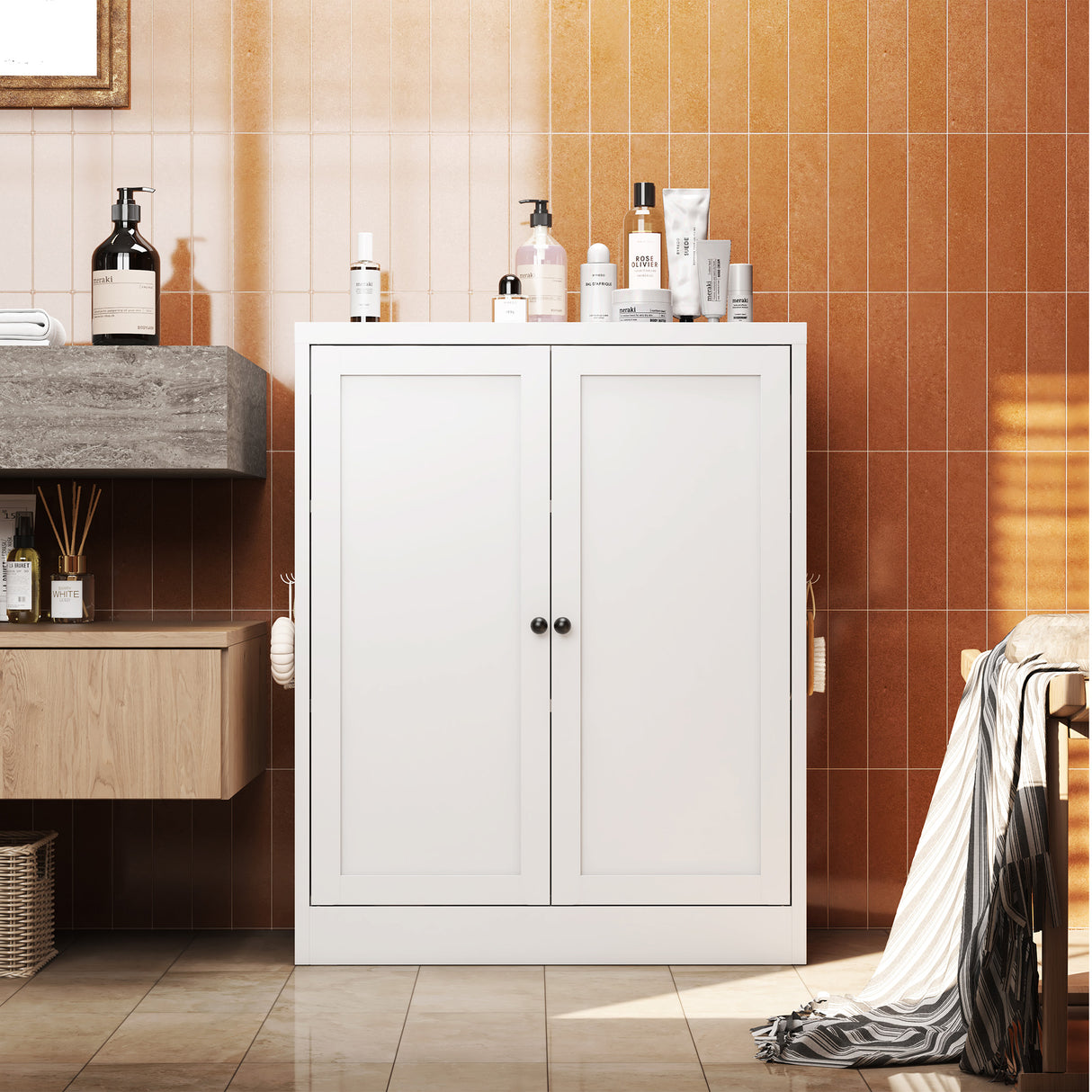 34.6" Freestanding Pantry Cabinet