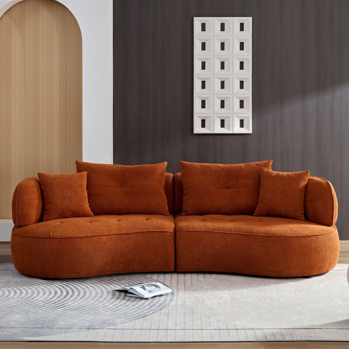 Modular Sofa, Durable Fabric, Solid Wood Frame, High Density Sponge Padding, Seating For 4