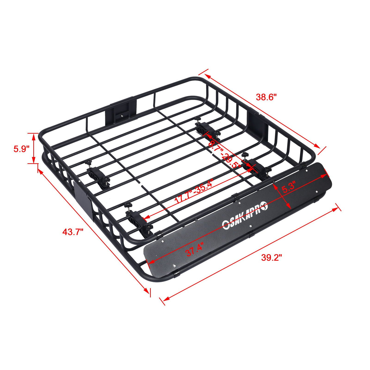 Motoring Rooftop Cargo Carrier Basket Steel Universal Fit Roof Rack