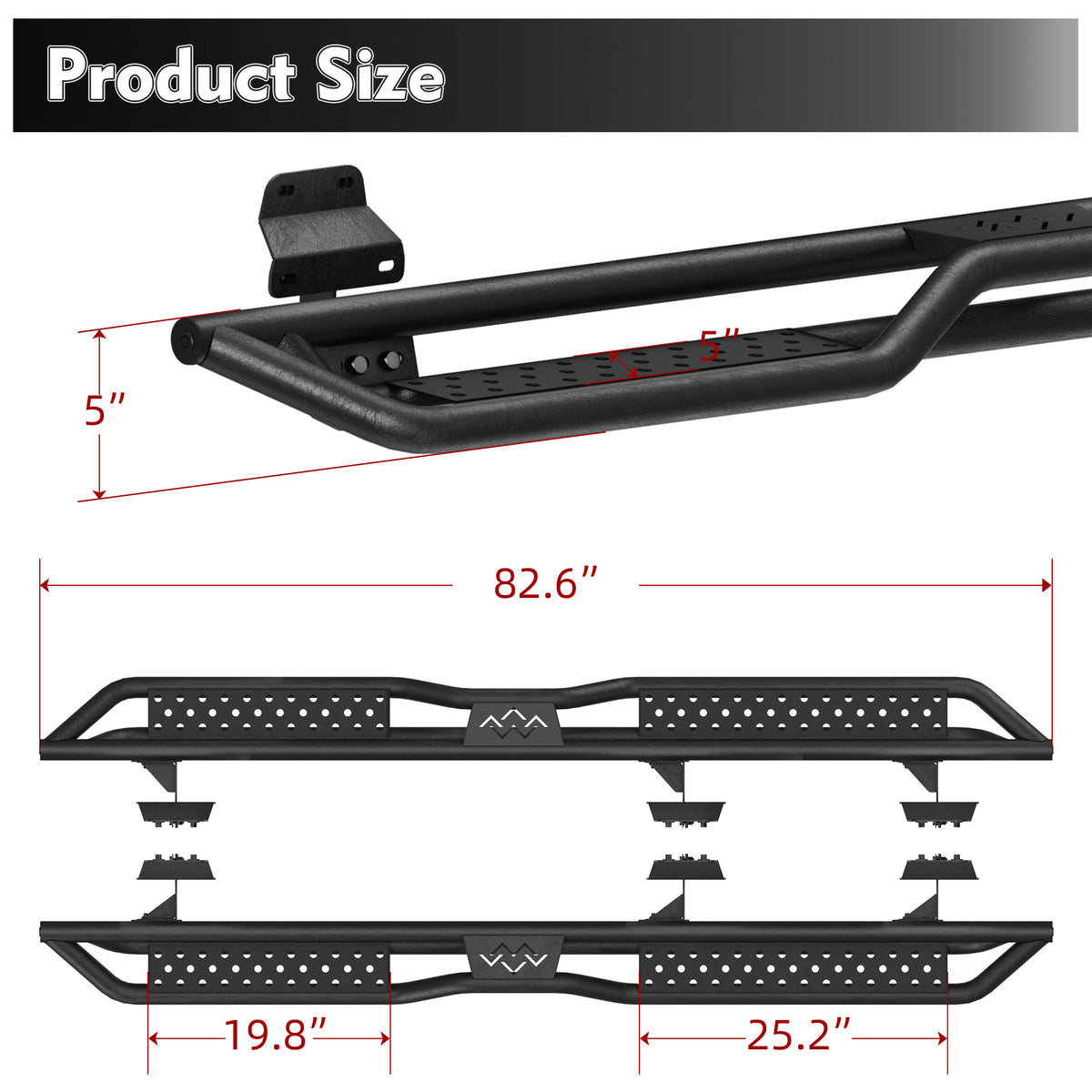 6" Running Boards Side Steps For 2015-2026 Ford F-150 Super Crew Cab