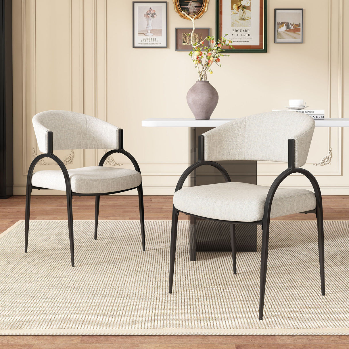 Contemporary Upholstered Dining Chairs With Metal Legs (Set of 2) - Best Buy Furniture