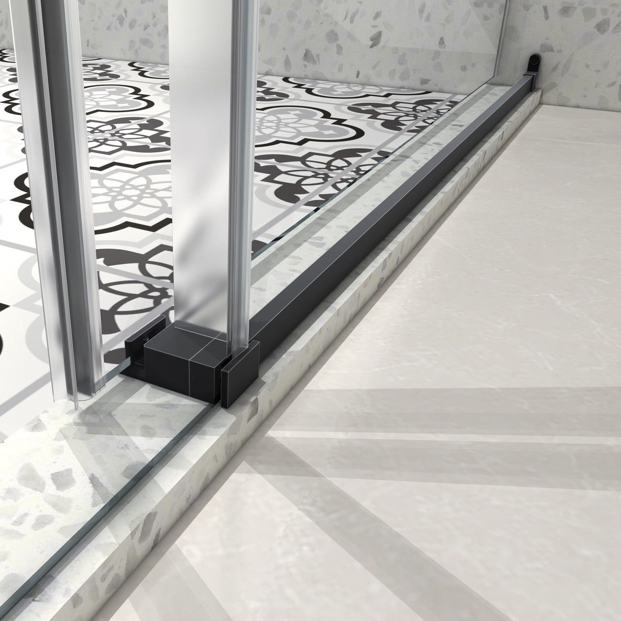 6063 Matte Tempered Glass Shower Door