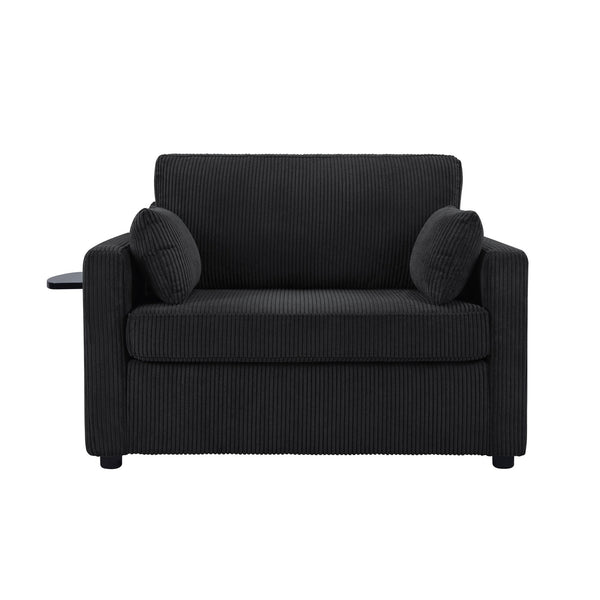 Sleeper Sofa With Foldable Mattress, USB Ports, Side Table & Storage Pocket