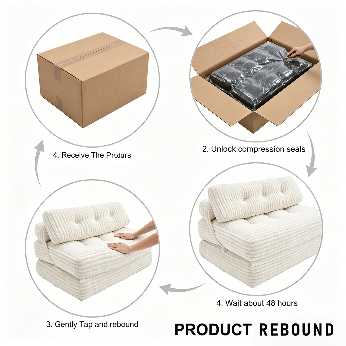 Folding Sofa Bed: Convertible Chair for Living Room or Bedroom