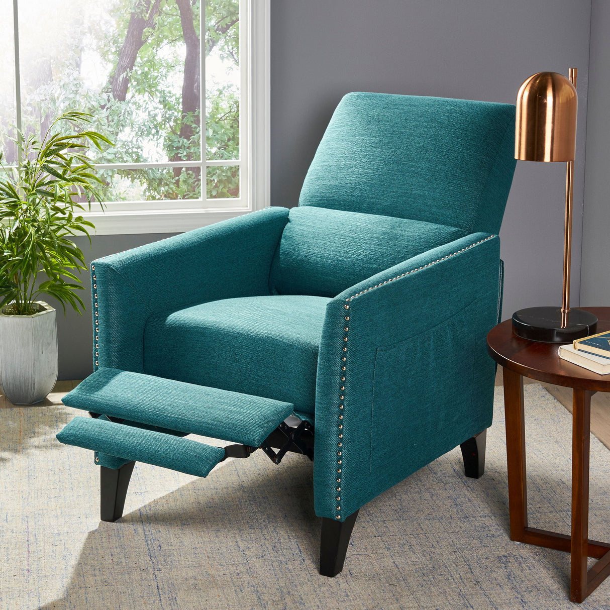 Kiersten - Contemporary Fabric Pushback Recliner