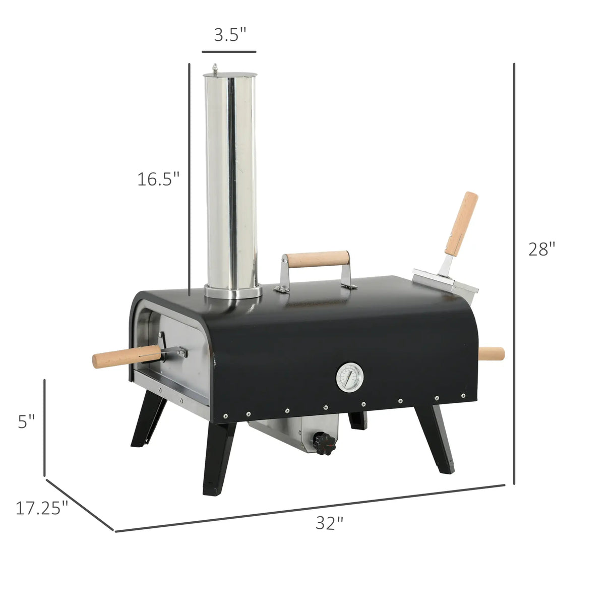 Outdoor Pizza Oven with 12" Rotating Stone