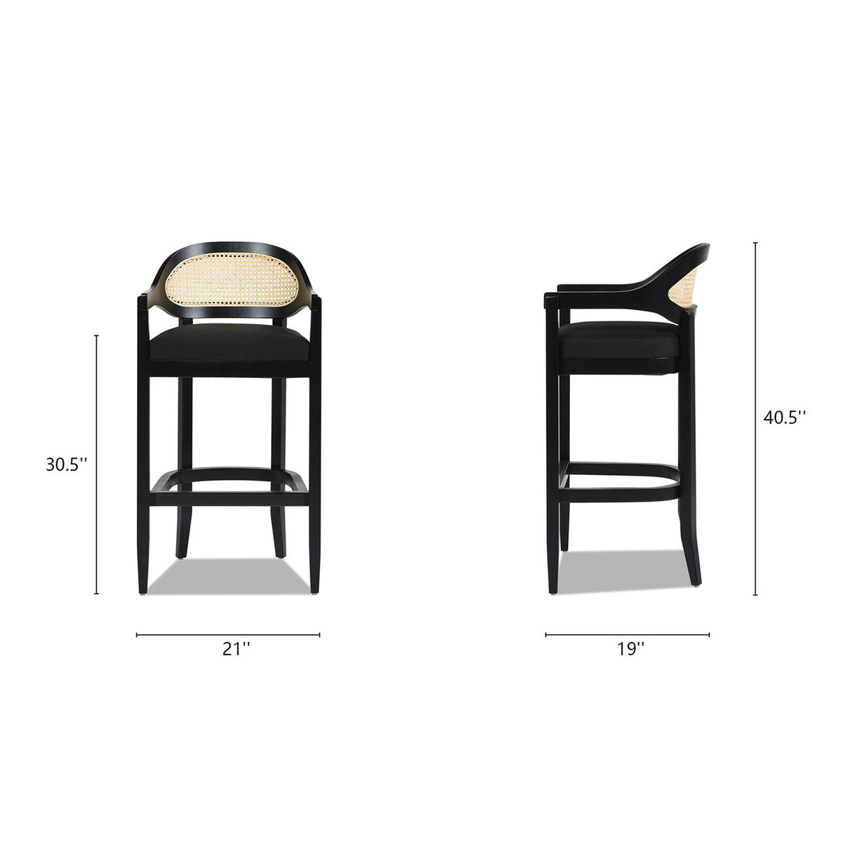 Americana - Mid-Century Modern Cane Back Counter Stool