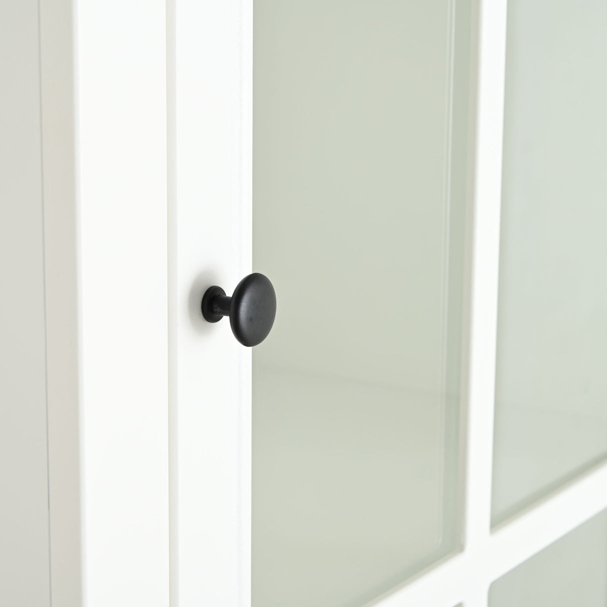 Retro Style Hutch Cabinet With Glass Door, China Cabinet For Home