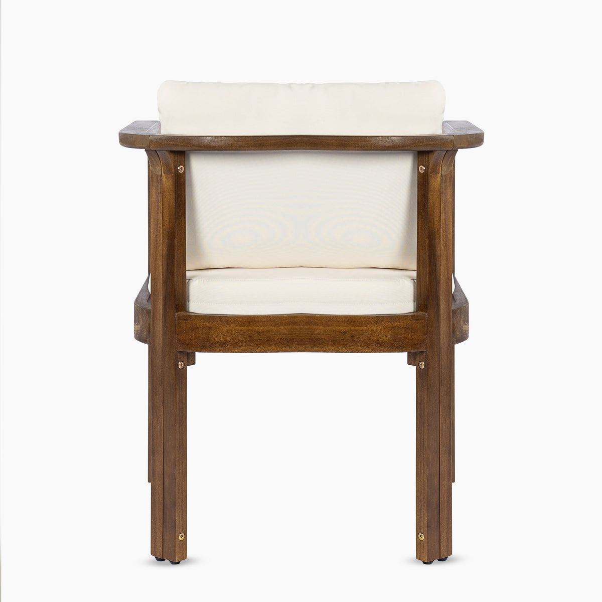 Outdoor Dining Chair Set of 4 with Curved Acacia Wood Arms