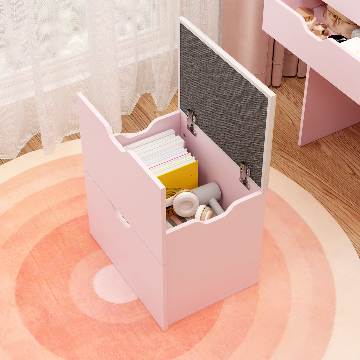 3-in-1 Multifunctional Dressing Table and Stool Set