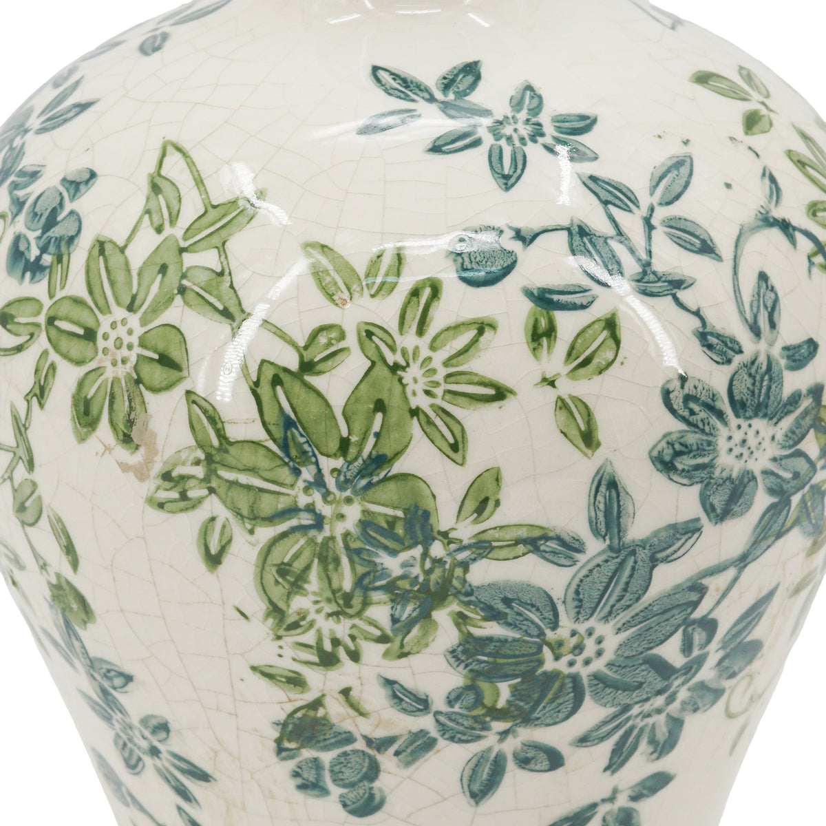 Set of 3 Floral Ceramic Vases