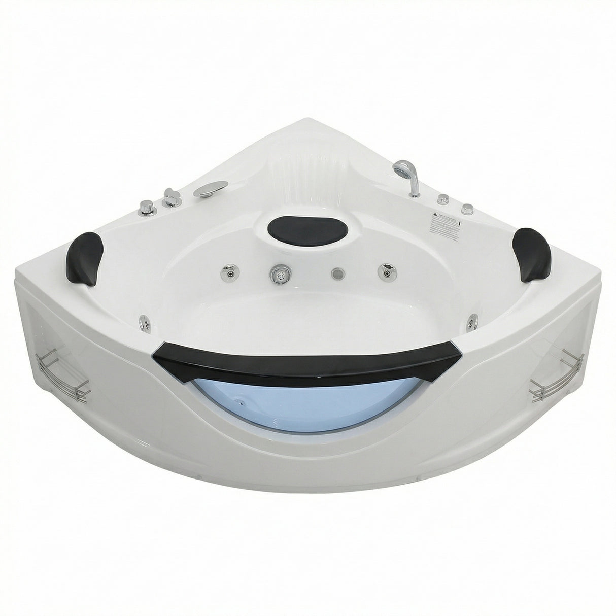 59" Corner Whirlpool Bathtub for 2-Person