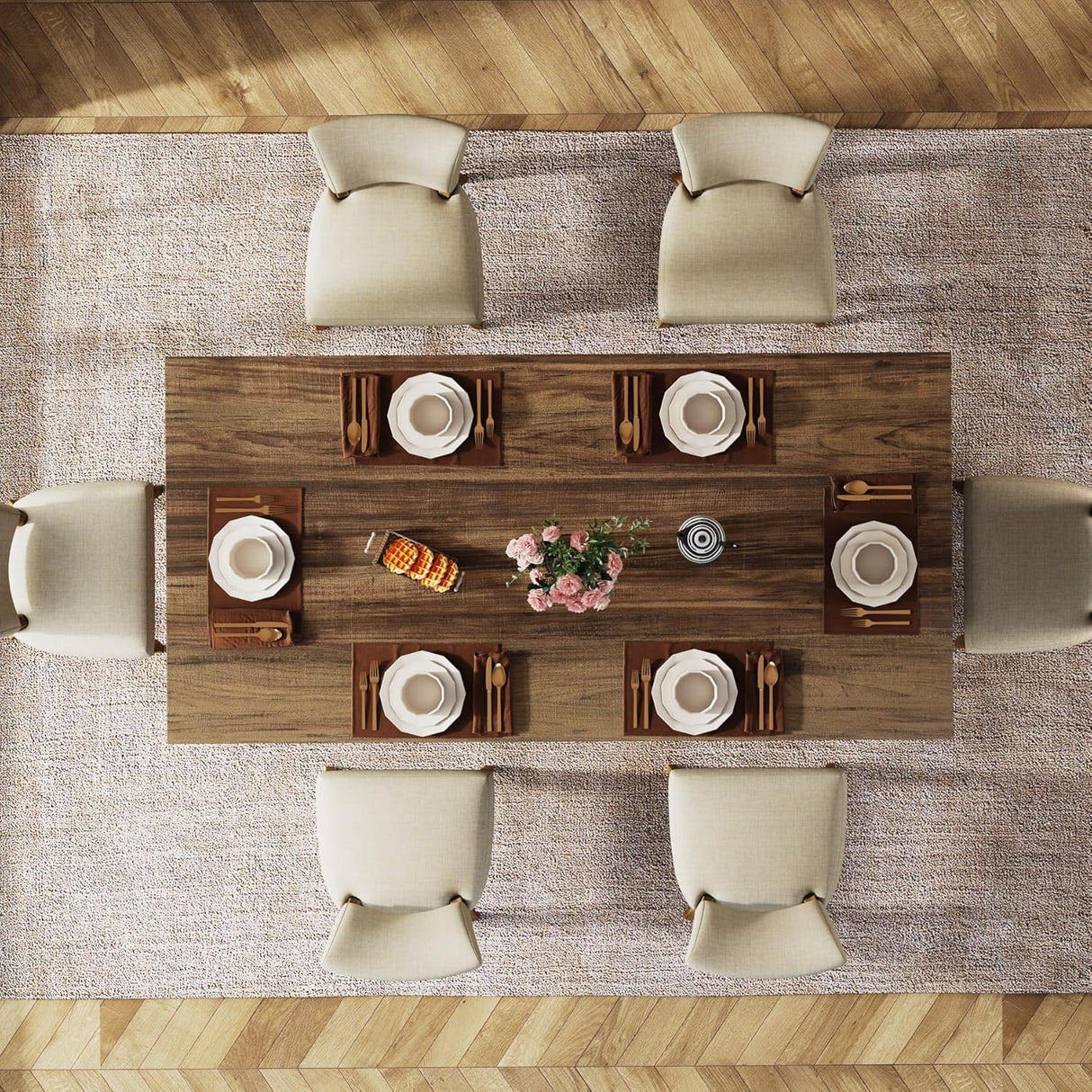 Dining Table For 4 - 6 People, Kitchen Table With Thick Top