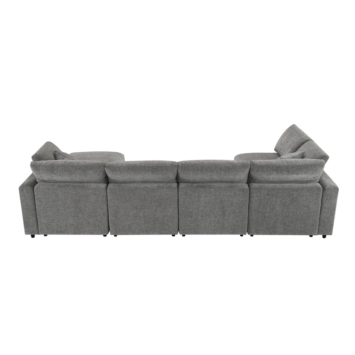 Modern Modular Cloud Sofa Bed, 6 Seat Sectional Couch Set With Ottoman, Free Combination, Convertible U Shaped Sleeper Sofa For Living Room