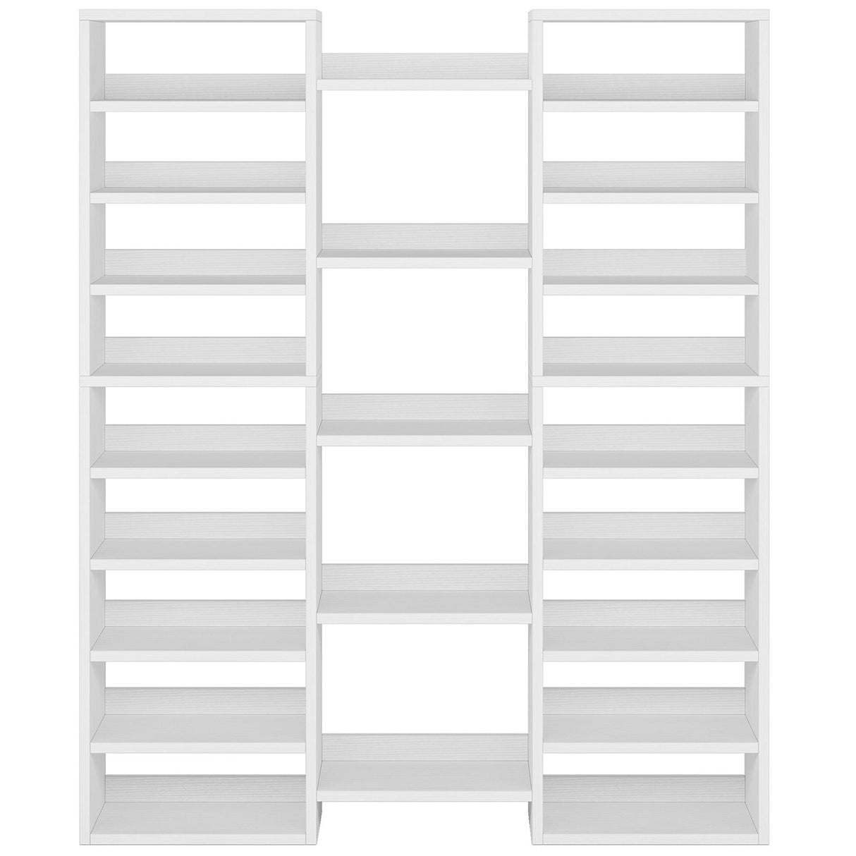 14 Tier Shoe Storage Cabinet With 23 Open Cubbies, 46 Pairs Capacity Entryway Organizer - White