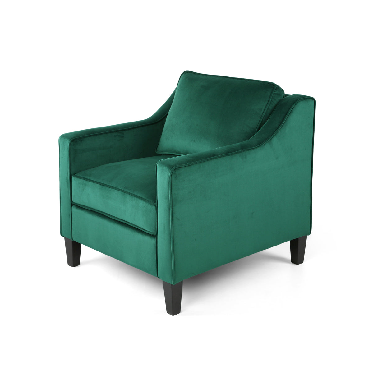 Green Velvet Upholstered Club Chair