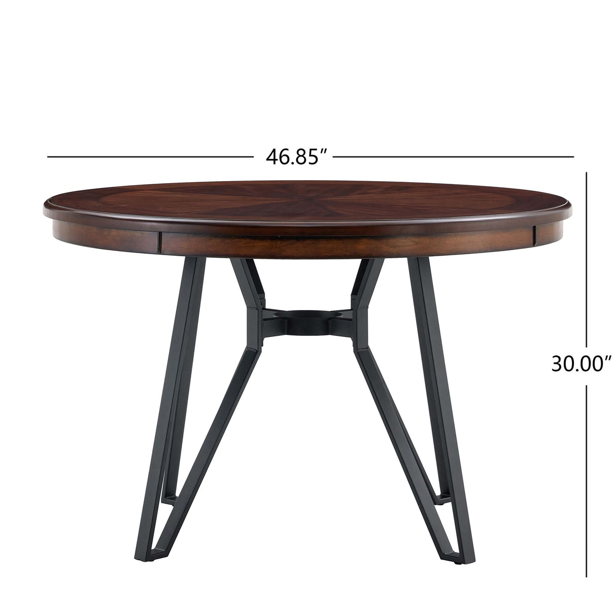 Mid Century Modern Round Dining Table With Metal Legs And Open Shelf - Best Buy Furniture