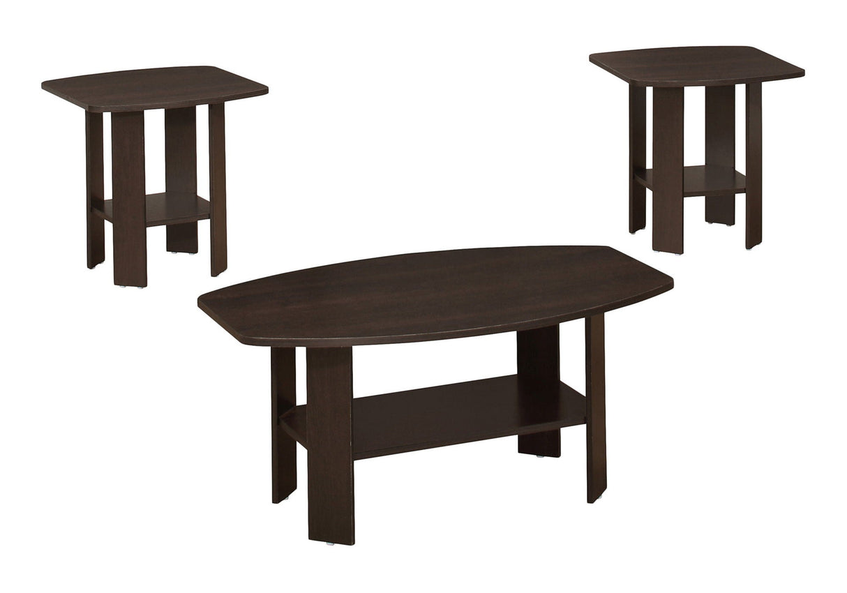 Table Set: Coffee, End, Side, Accent, Living Room, Transitional (Set of 3) - Espresso - Best Buy Furniture