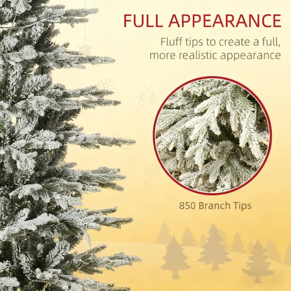 Christmas Trees with Snow Branches - Pre Lit Artificial Flocked