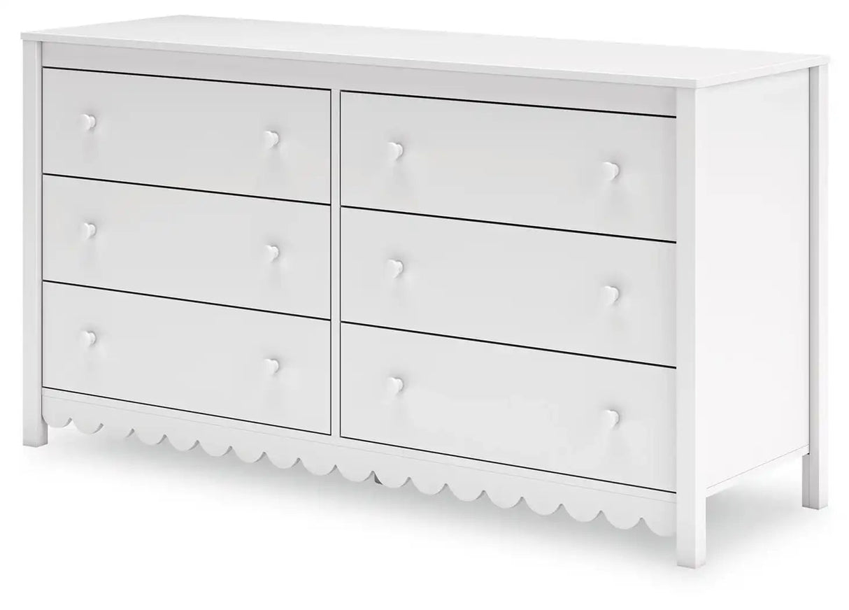 Hallityn - Six Drawer Dresser - White - Best Buy Furniture