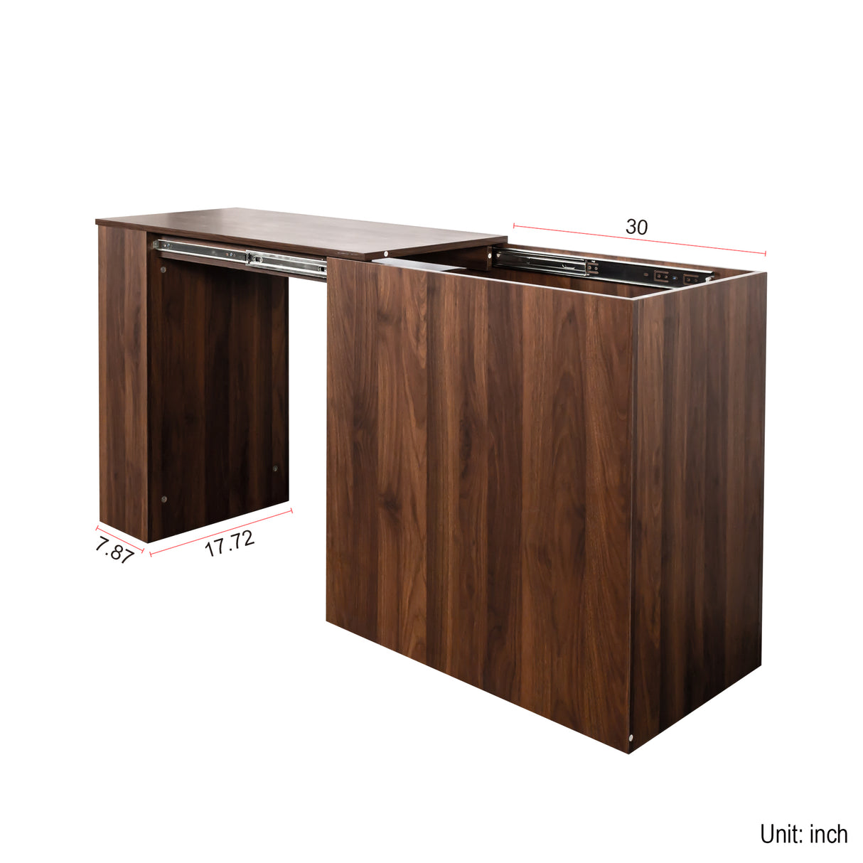 Computer Desk with Drawers, Modern Corner Home Office Storage with Extendable Table