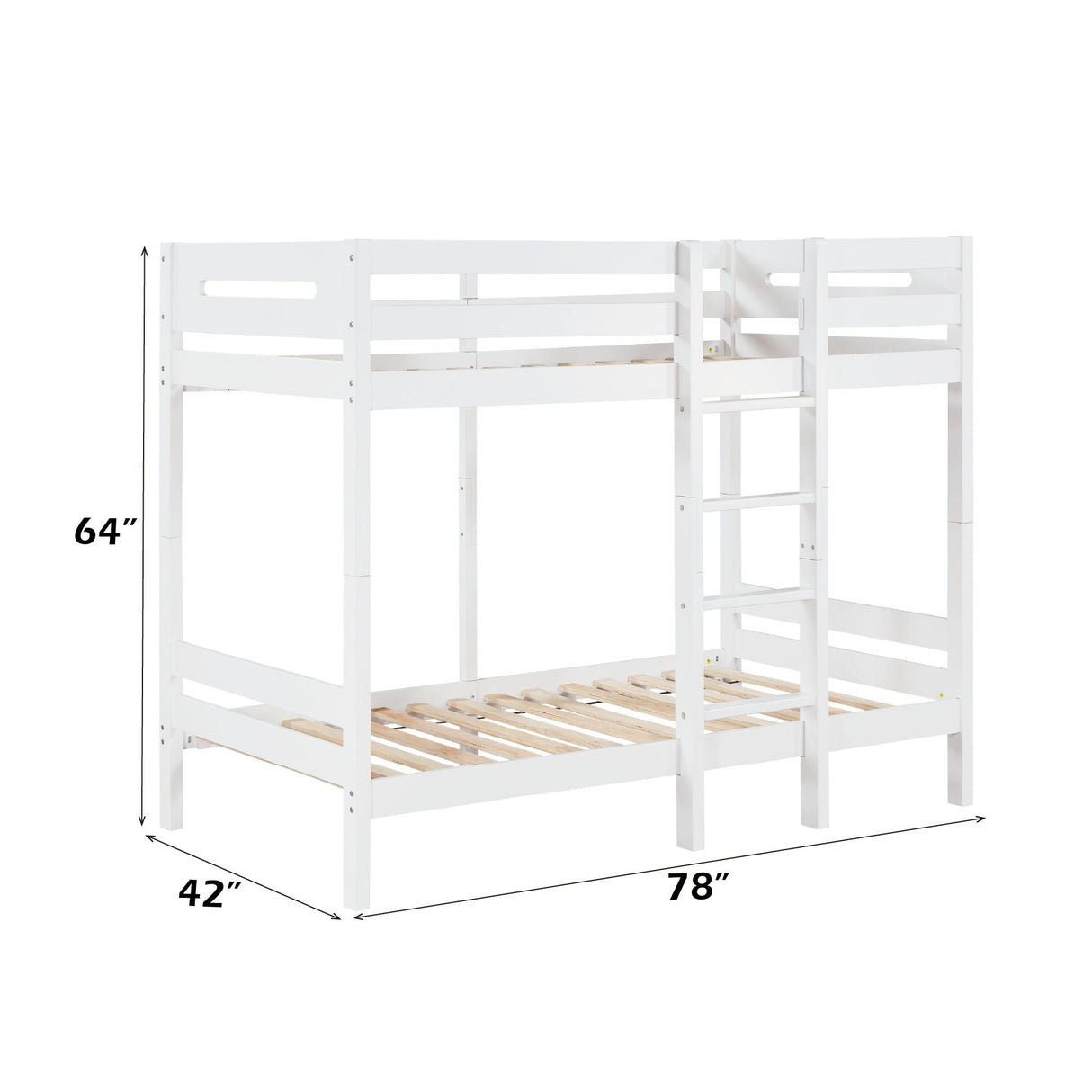 Esin - Twin Twin Bunk Bed - White - Best Buy Furniture