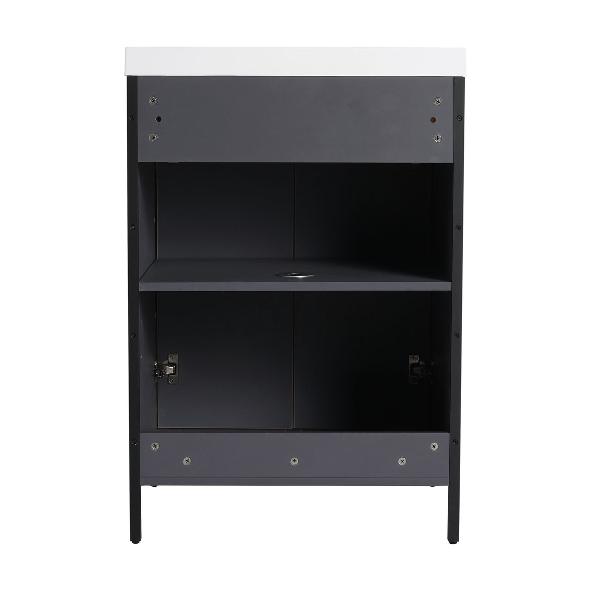 Modern Freestanding Bathroom Vanity With Resin Sink & Soft Close Cabinet Doors